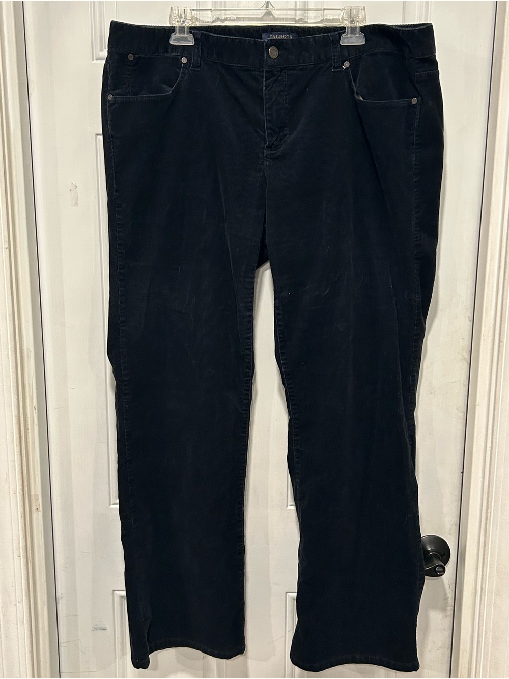 Talbots Woman Plus Size 20W Black Corduroy Signature Bootcut Pants